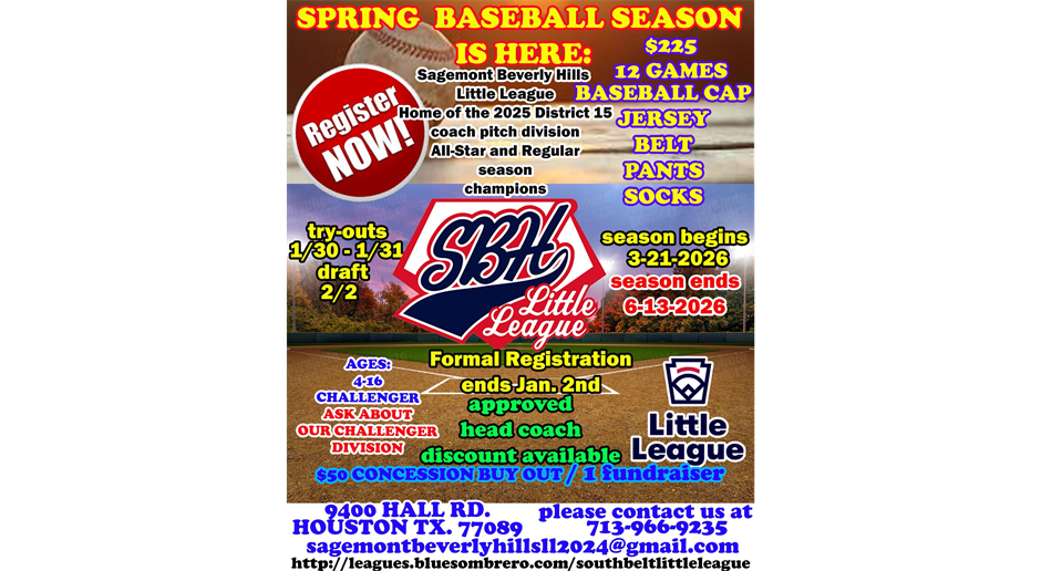 SBHLL Spring 2026 Flyer